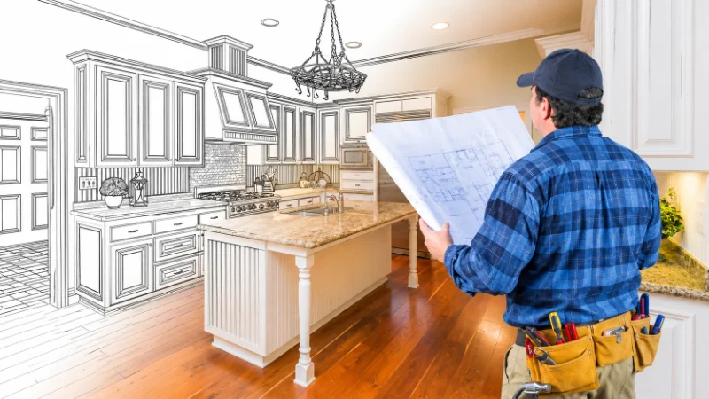 Kitchen remodel design in progress double checking it to approve Gulf Coast Fix-It Cape Coral FL